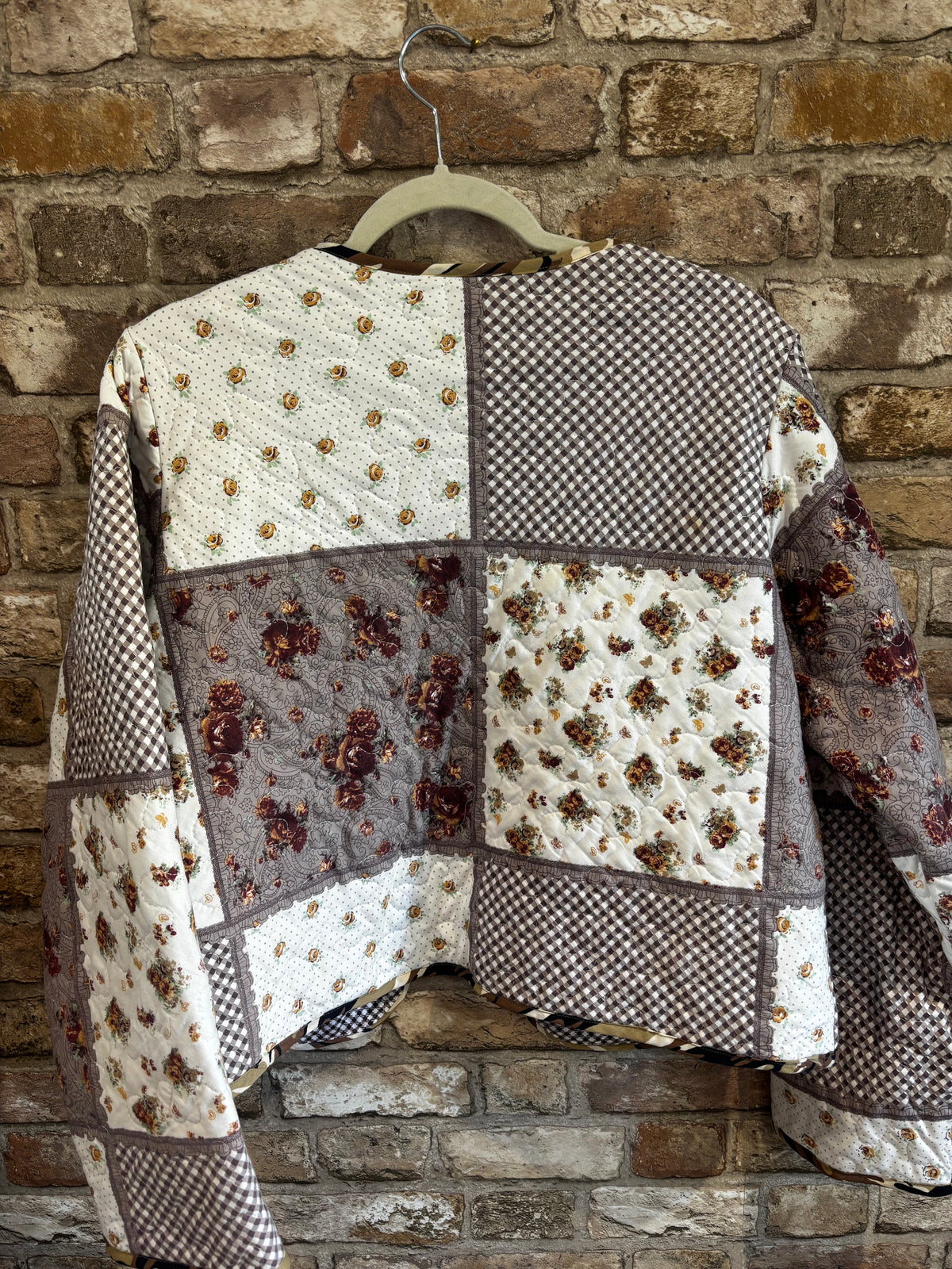 Quilted Upcycled Soft Jacket in Shades of Brown