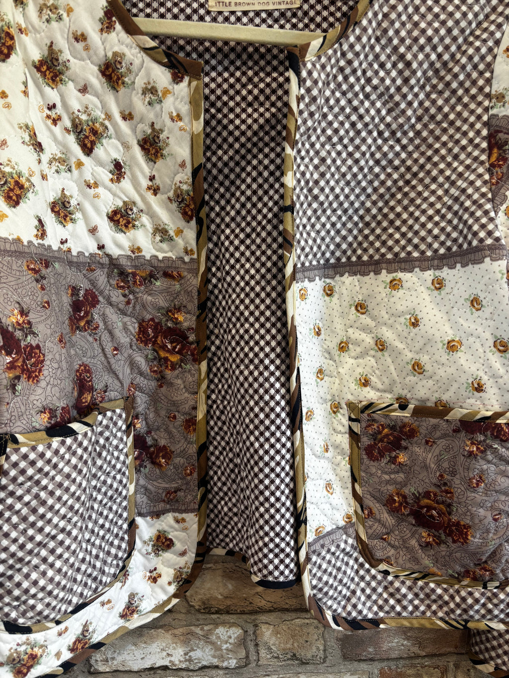 Quilted Upcycled Soft Jacket in Shades of Brown