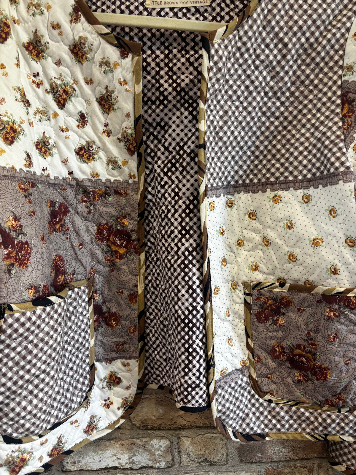 Quilted Upcycled Soft Jacket in Shades of Brown