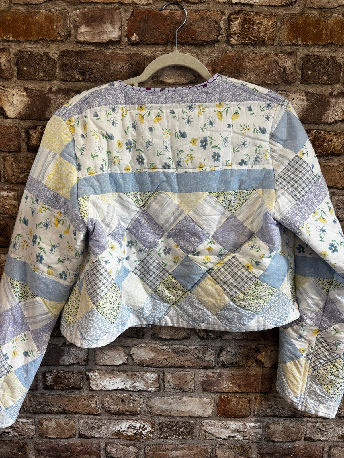 Soft Pastel Quilted Cropped Jacket