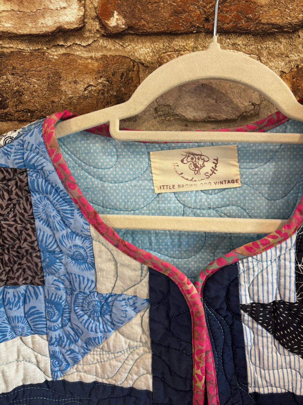 Upcycled Quilted Jacket in Shades of Blue