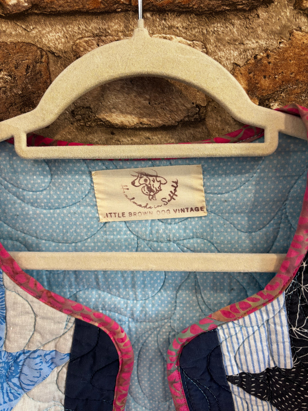 Upcycled Quilted Jacket in Shades of Blue