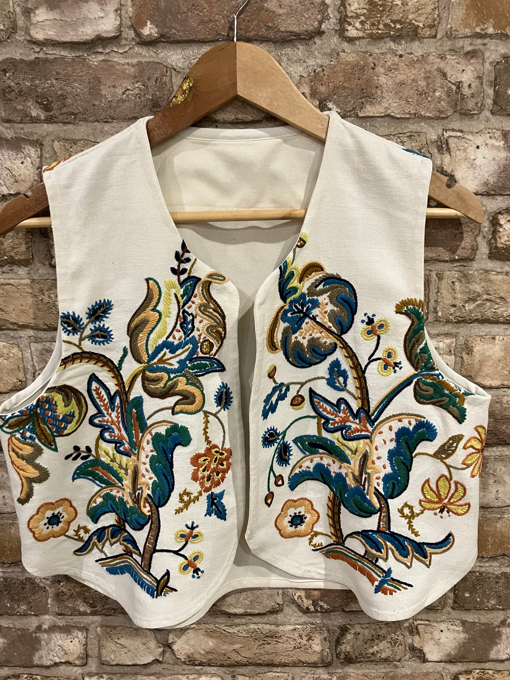 Linen Hand Embroidered Waistcoat