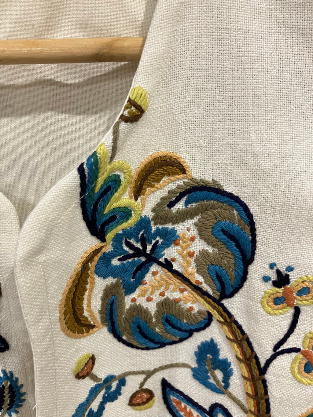 Linen Hand Embroidered Waistcoat