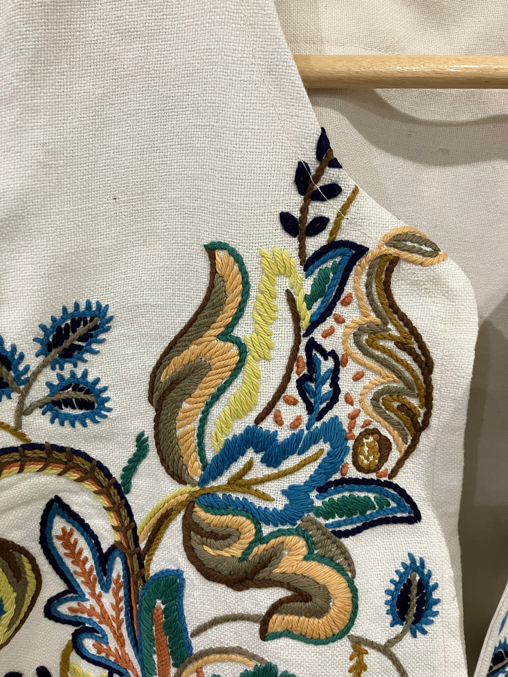 Linen Hand Embroidered Waistcoat