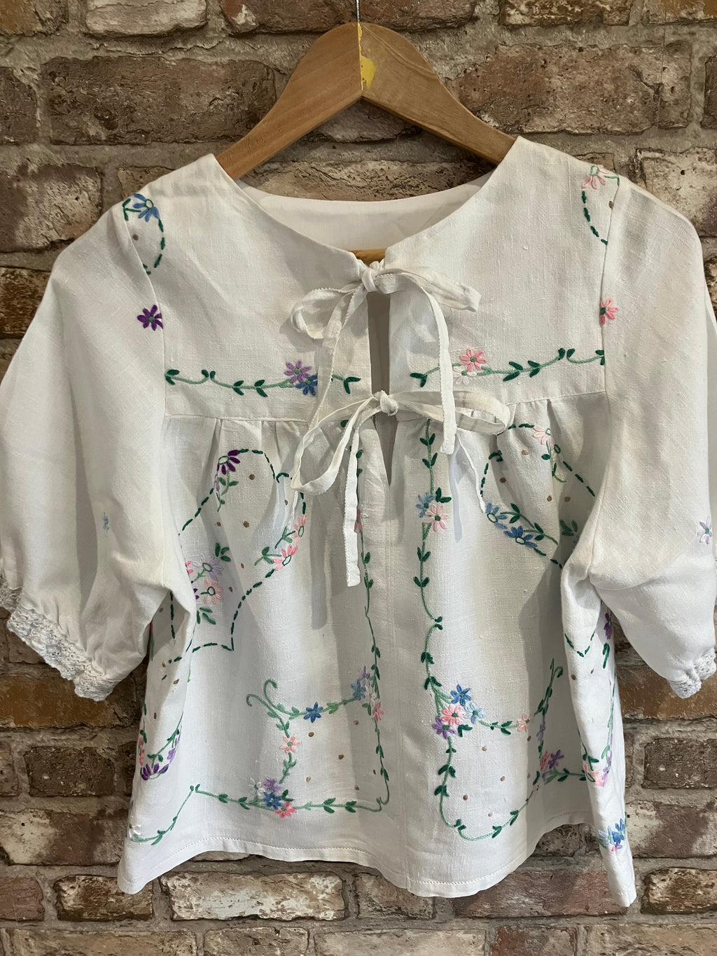 Upcycled 'Dottie' Linen Top