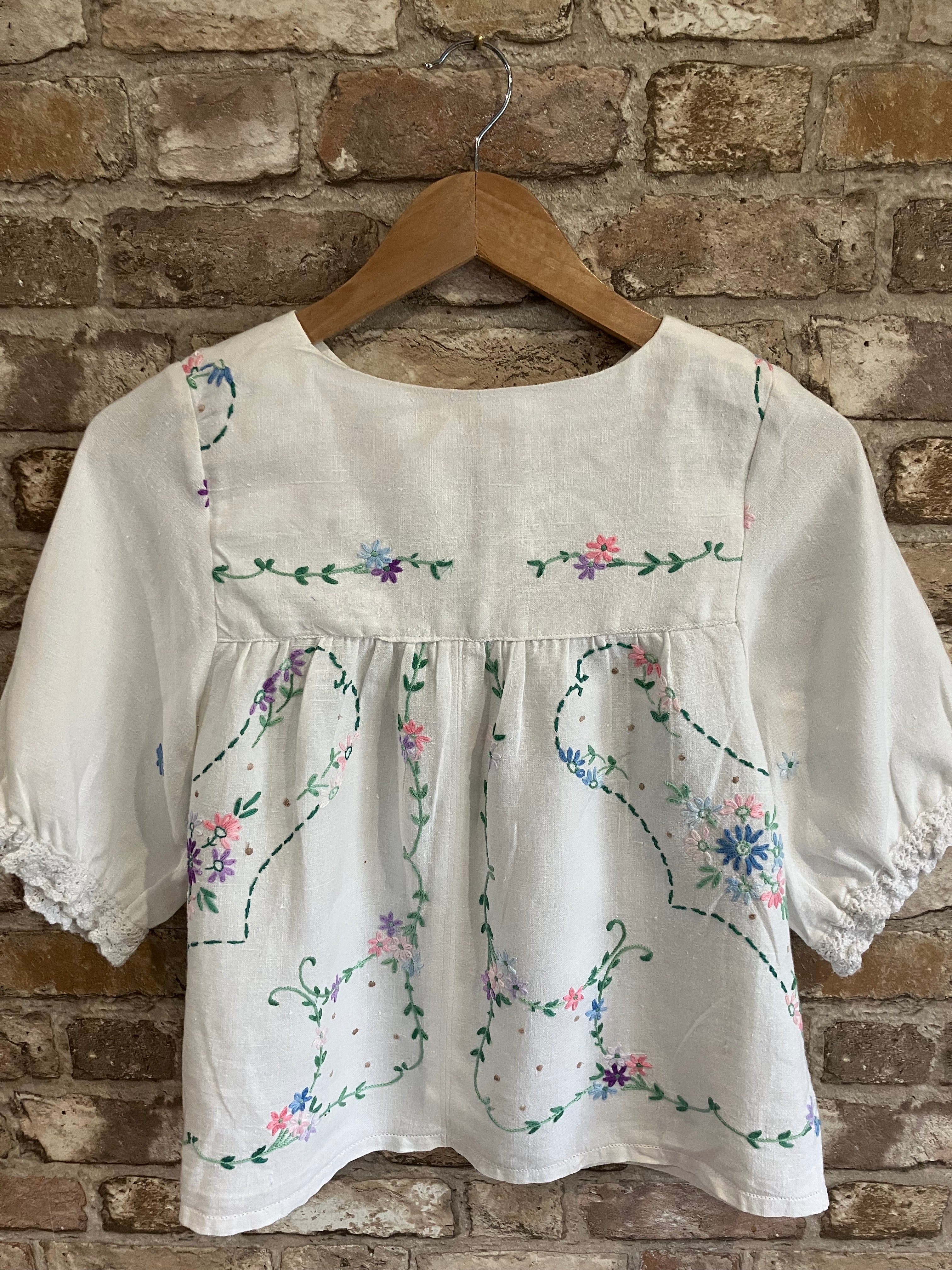 Upcycled 'Dottie' Linen Top