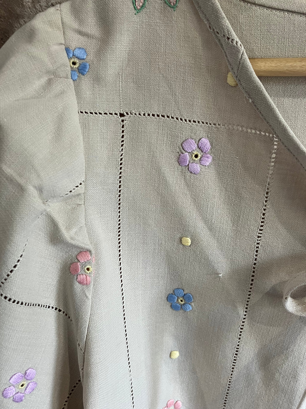 Upcycled Linen Embroidered Soft Jacket