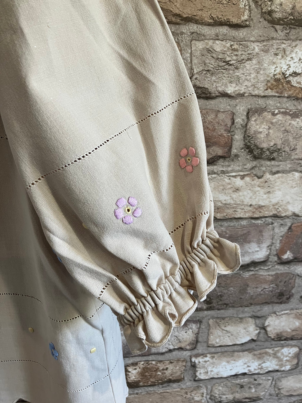 Upcycled Linen Embroidered Soft Jacket