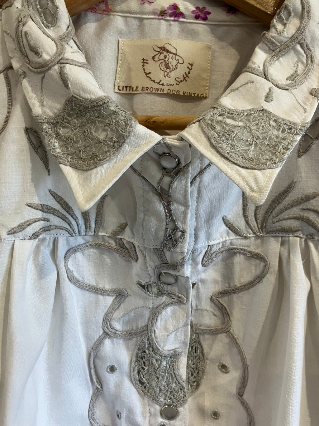 Upcycled One of Kind Short Sleeve Blouse