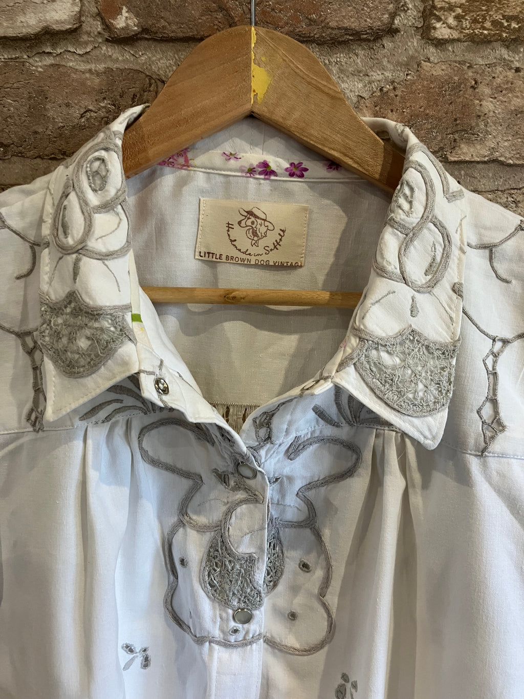 Upcycled One of Kind Short Sleeve Blouse