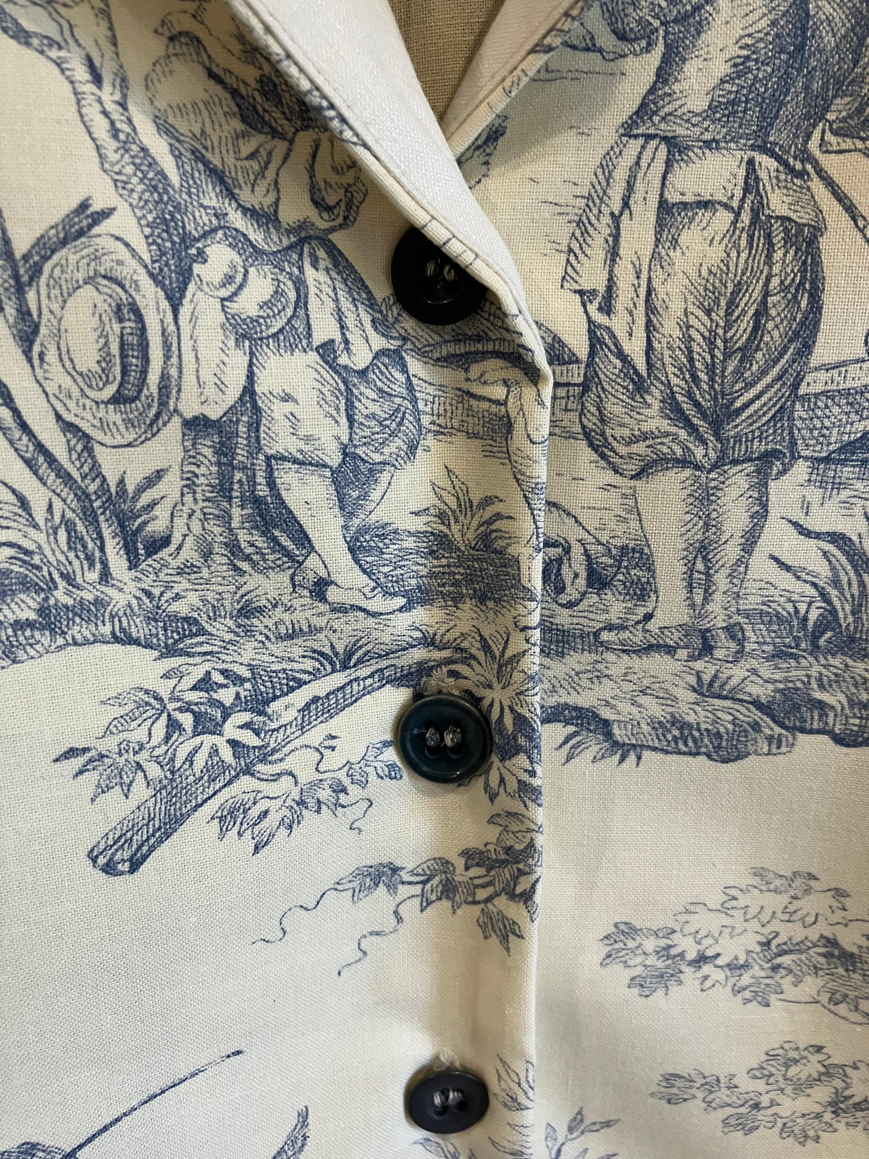 Upcycled Toile de Jouy 'Ava' Shirt