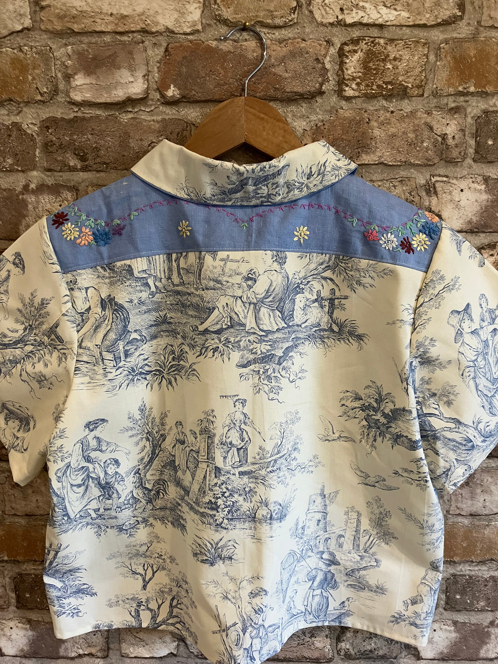 Upcycled Toile de Jouy 'Ava' Shirt