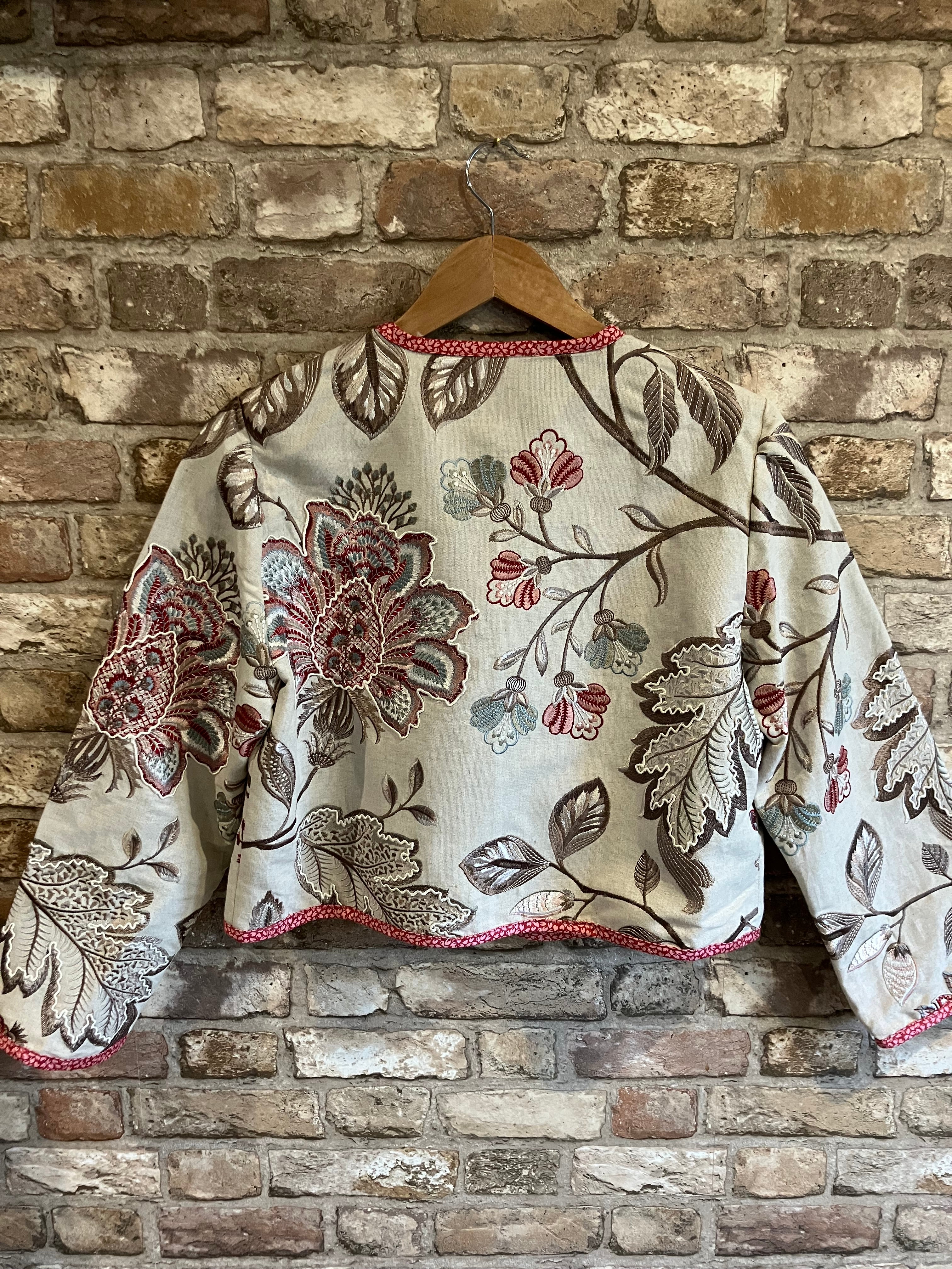 One of a Kind Cropped Lined Jacket Designer Deadstock
