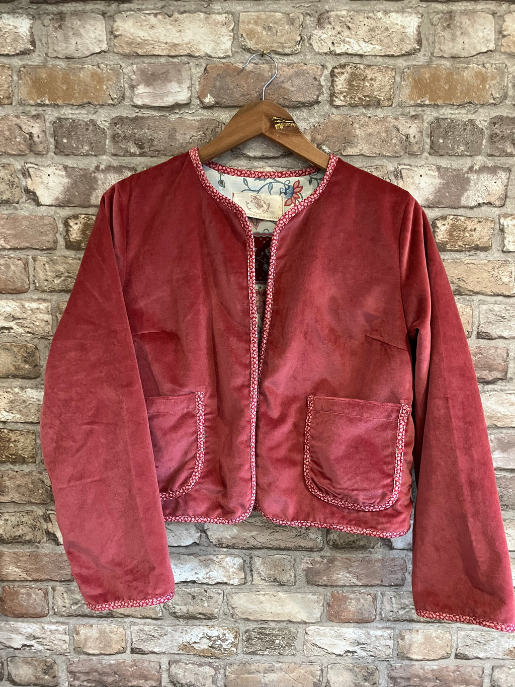 One-of-a-Kind Upcycled Velvet Cropped Jacket