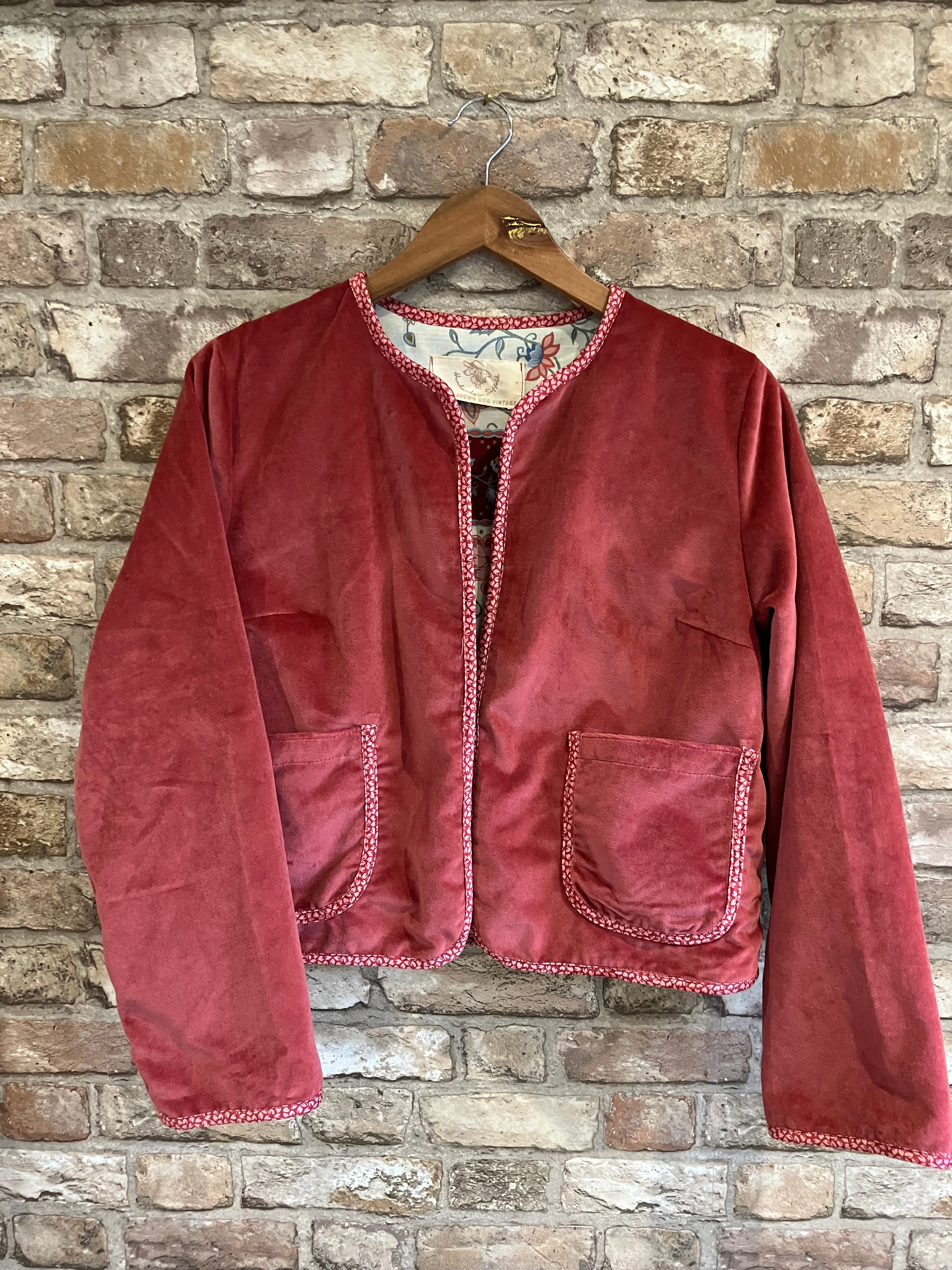 Upcycled One of a Kind Cotton Velvet Cropped Jacket