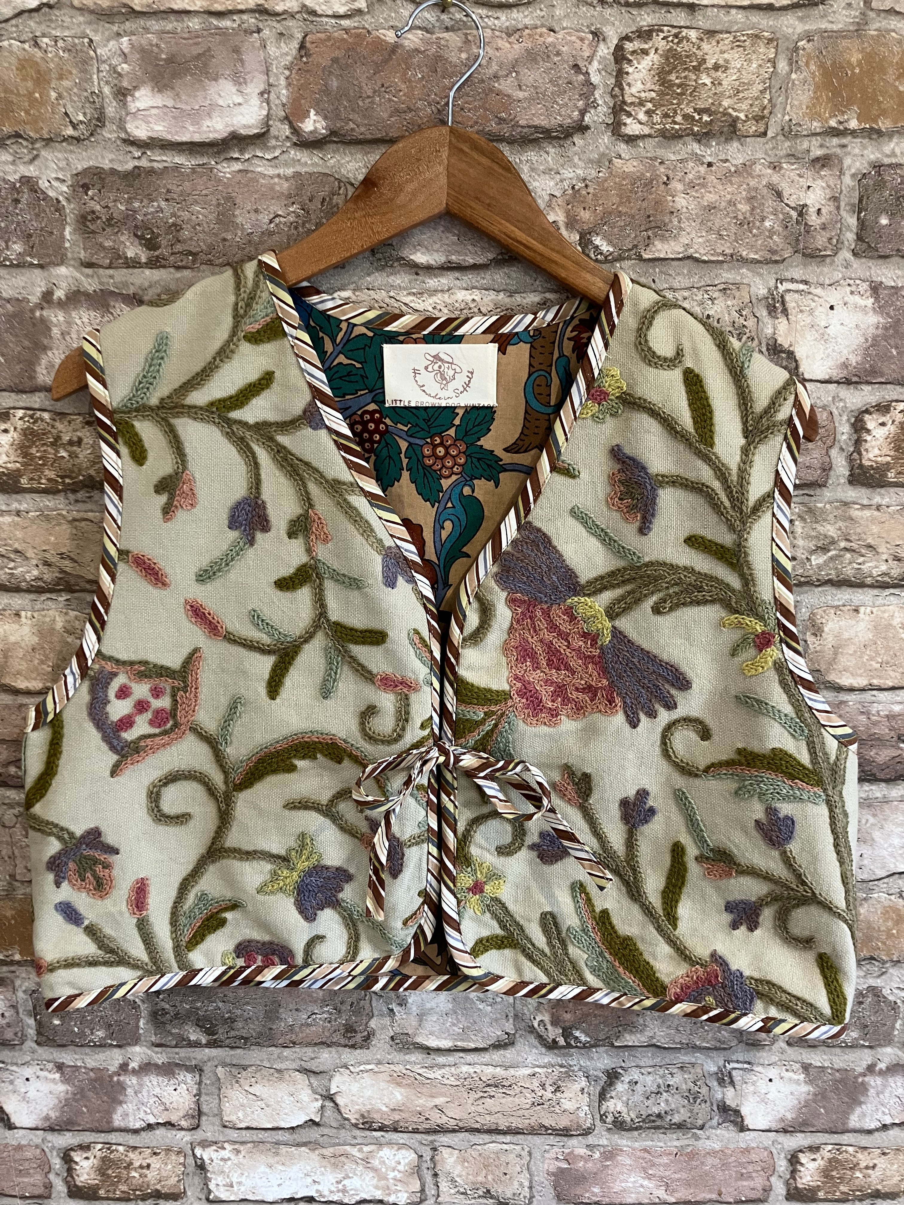 Reversible Crewel Work and Liberty Gilet