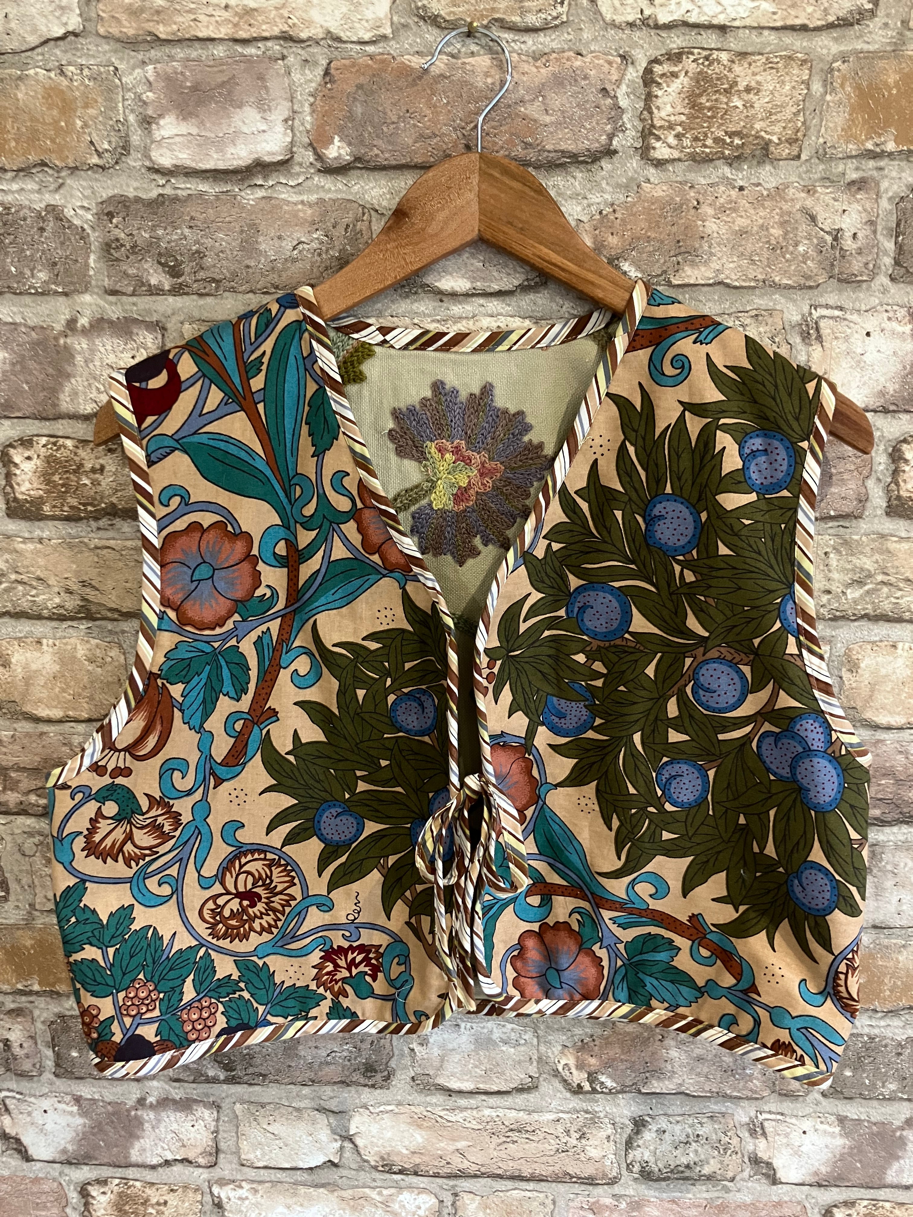 Reversible Crewel Work and Liberty Gilet