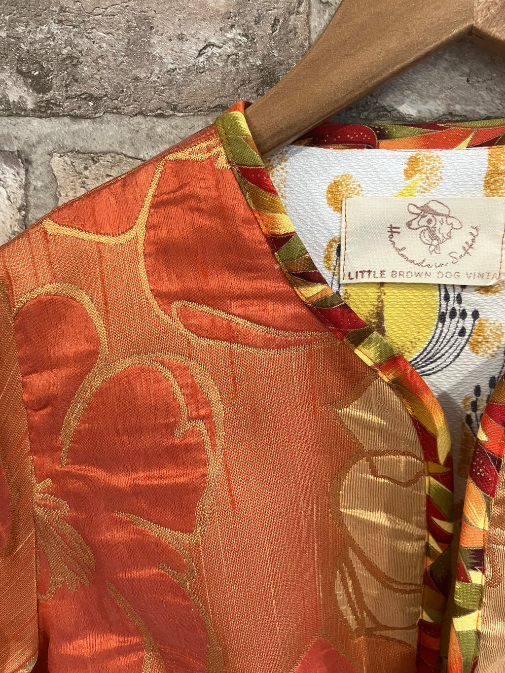 Reversible Cropped Jacket – Upcycled Fabric and Vintage Barkcloth