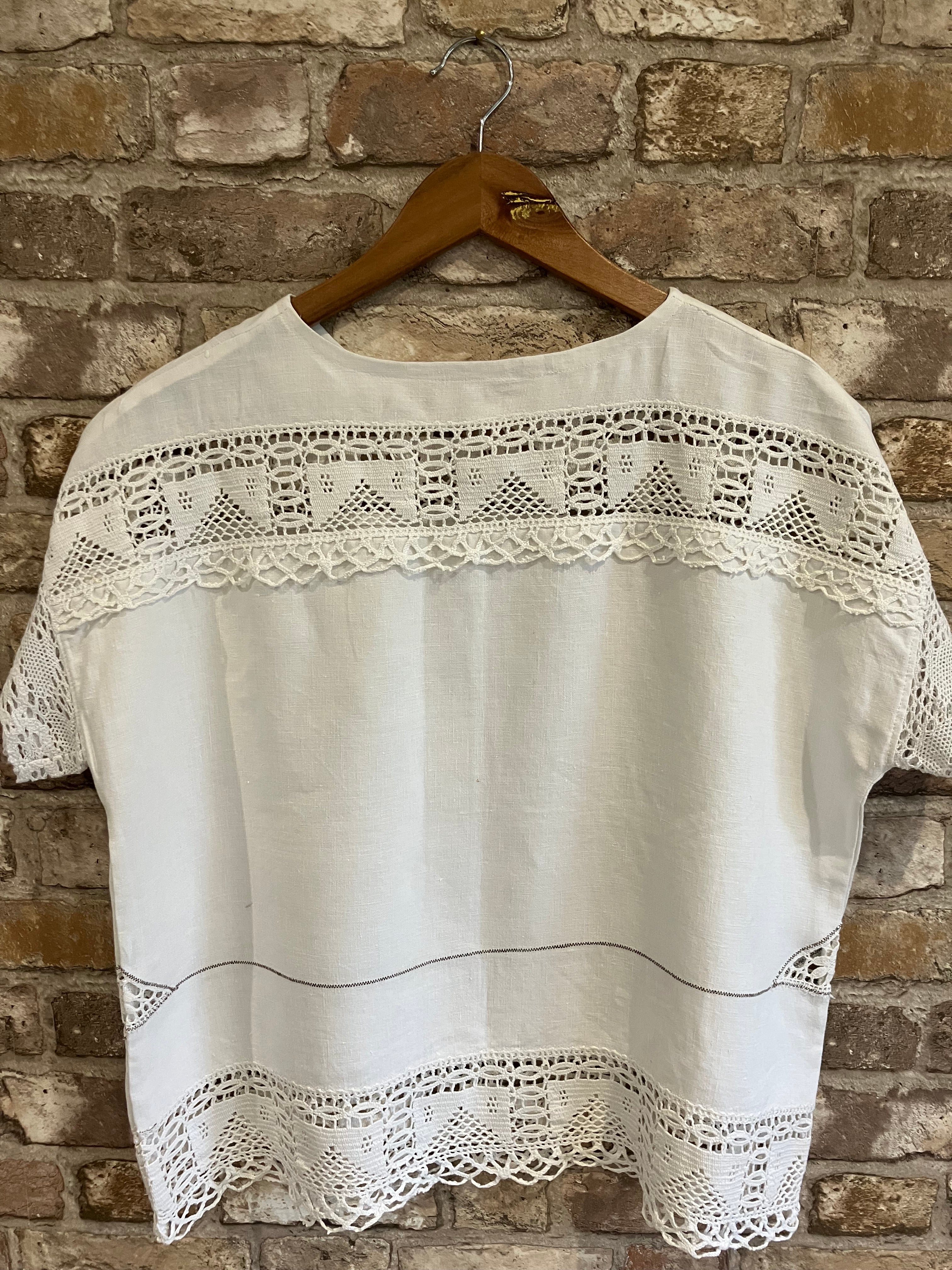 Soft Linen Simple Upcycled Blouse