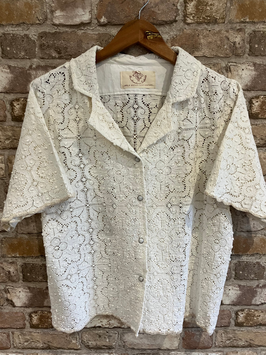 Beautiful Lace One of Kind Upcycled 'Ava' Shirt