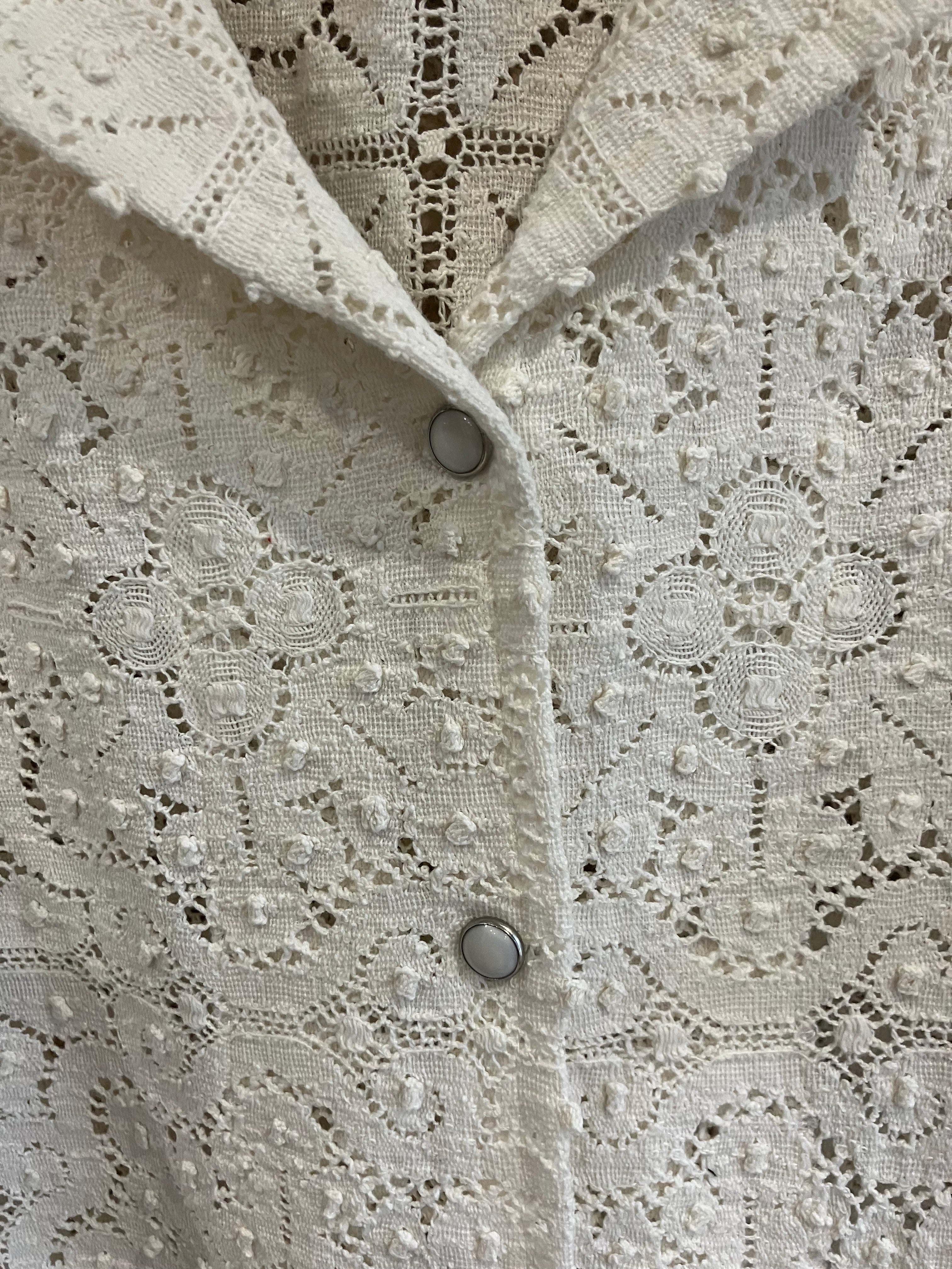 Beautiful Lace One of Kind Upcycled 'Ava' Shirt