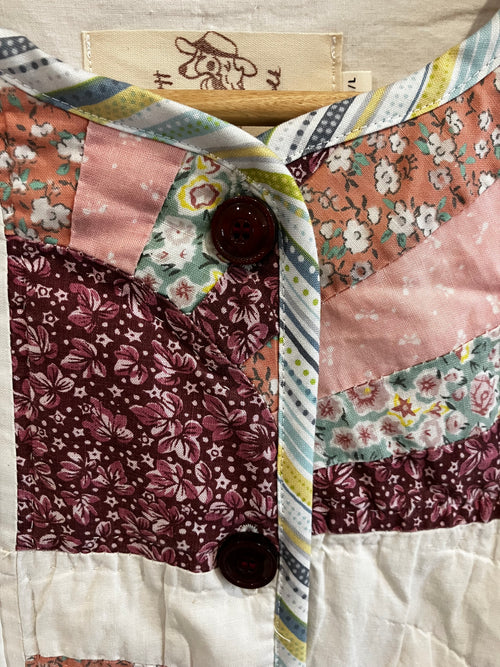 Cropped Quilted Jacket – Vintage Hand-Pieced Quilt