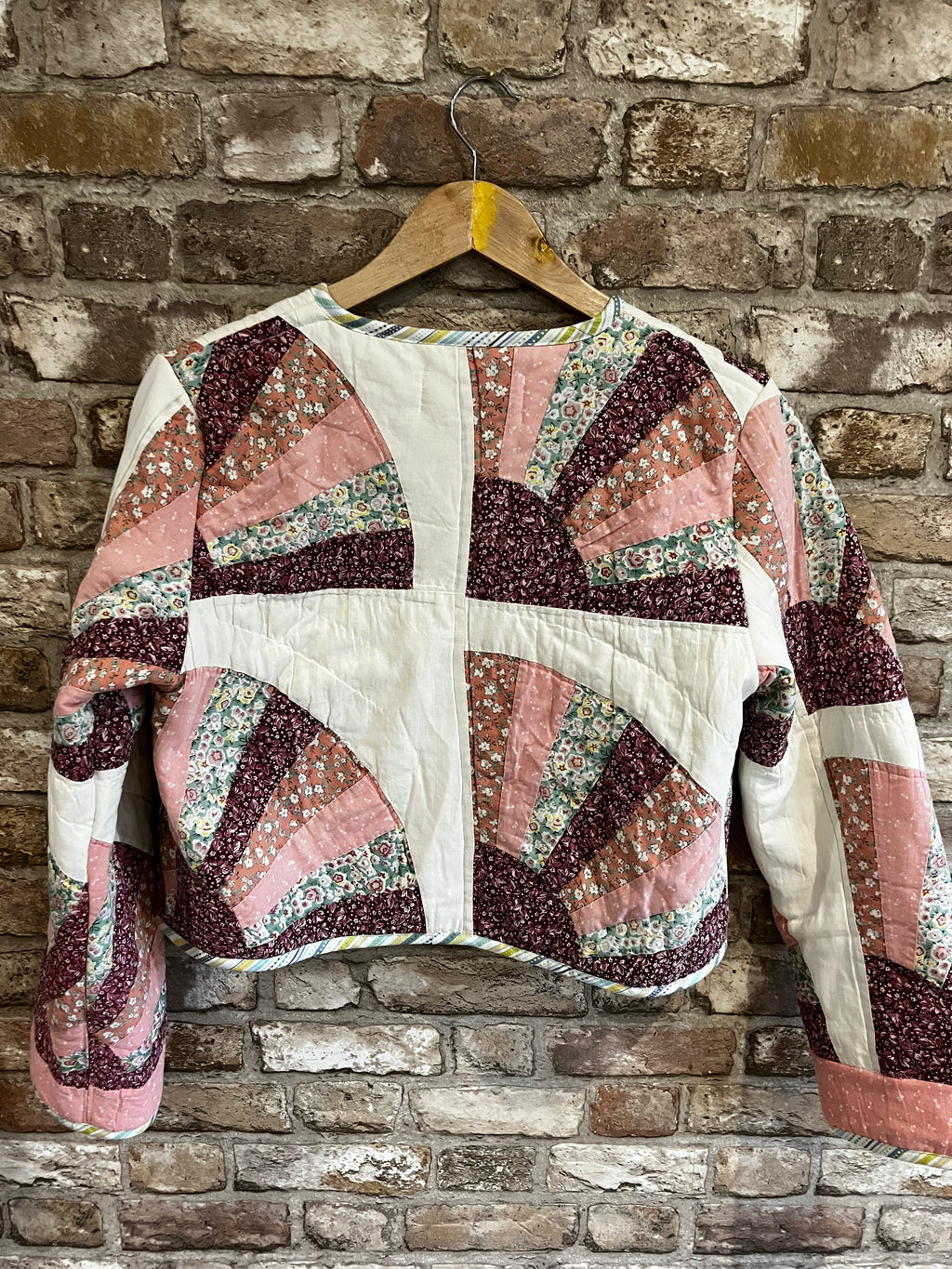 Cropped Quilted Jacket – Vintage Hand-Pieced Quilt