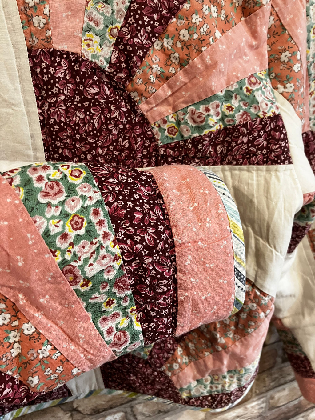 Cropped Quilted Jacket – Vintage Hand-Pieced Quilt