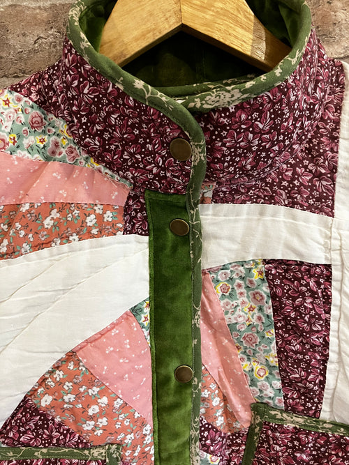 Flora Gilet – Hand-Pieced Vintage Quilt